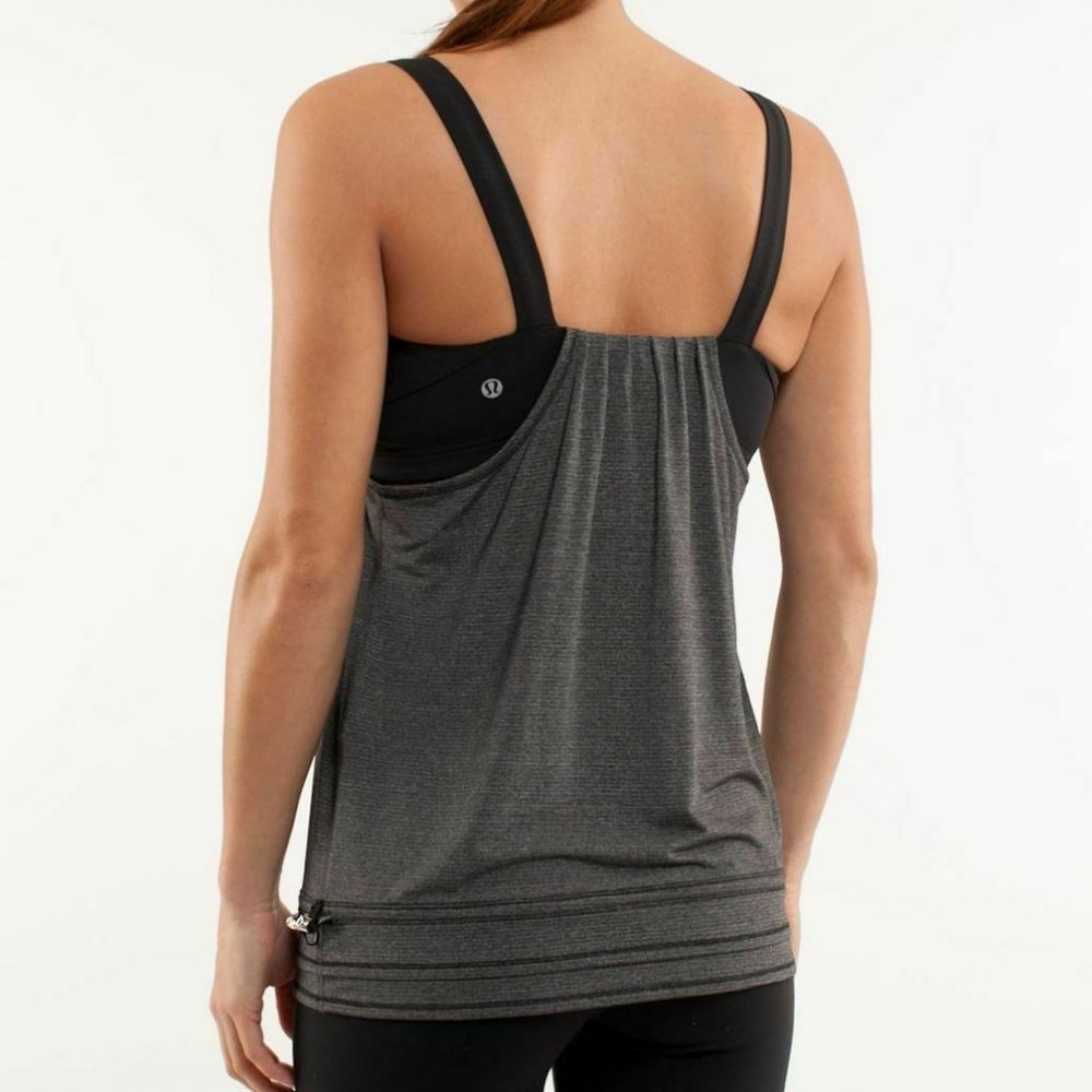 Lululemon Run: Back On Track Tank Black Silverescent Power Luxtreme Size…